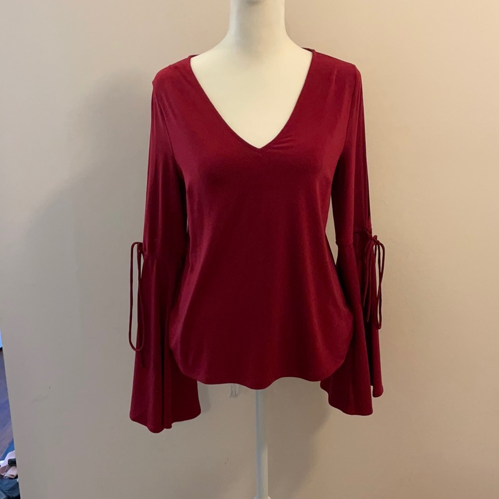 Long flare sleeve top